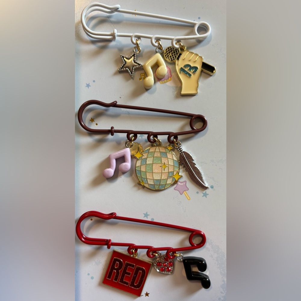 Handmade Taylor Swift Safety Pin Set